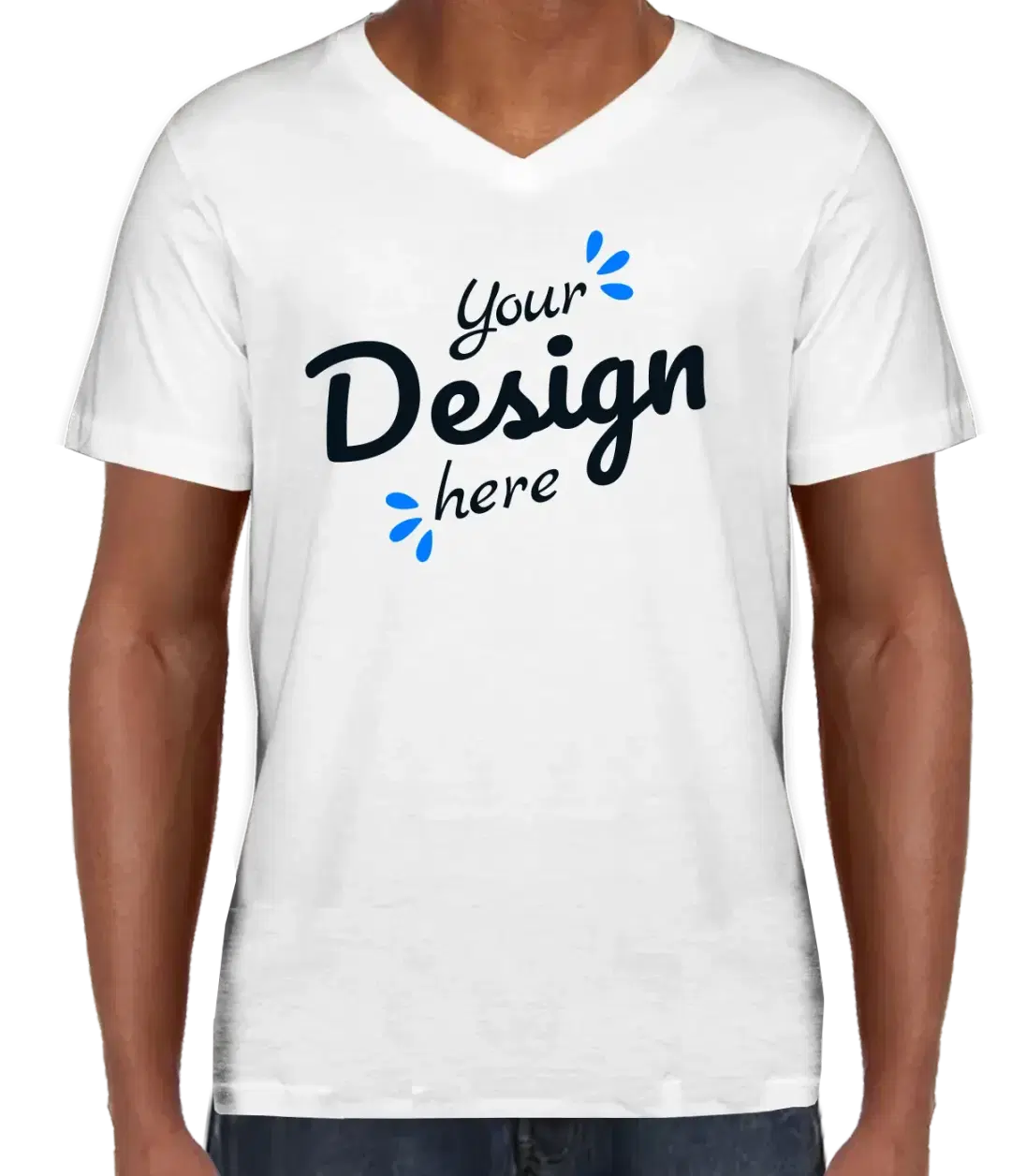 Unisex Softstyle V-Neck Jersey White T-Shirt.webp