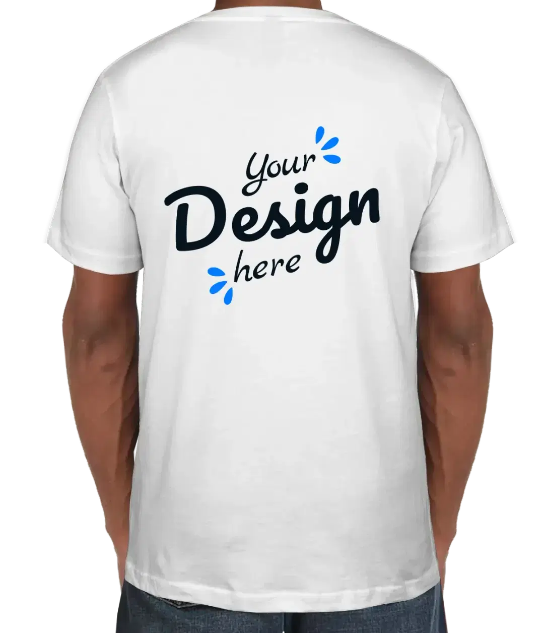 Unisex Softstyle V-Neck Jersey White T-Shirt back.webp