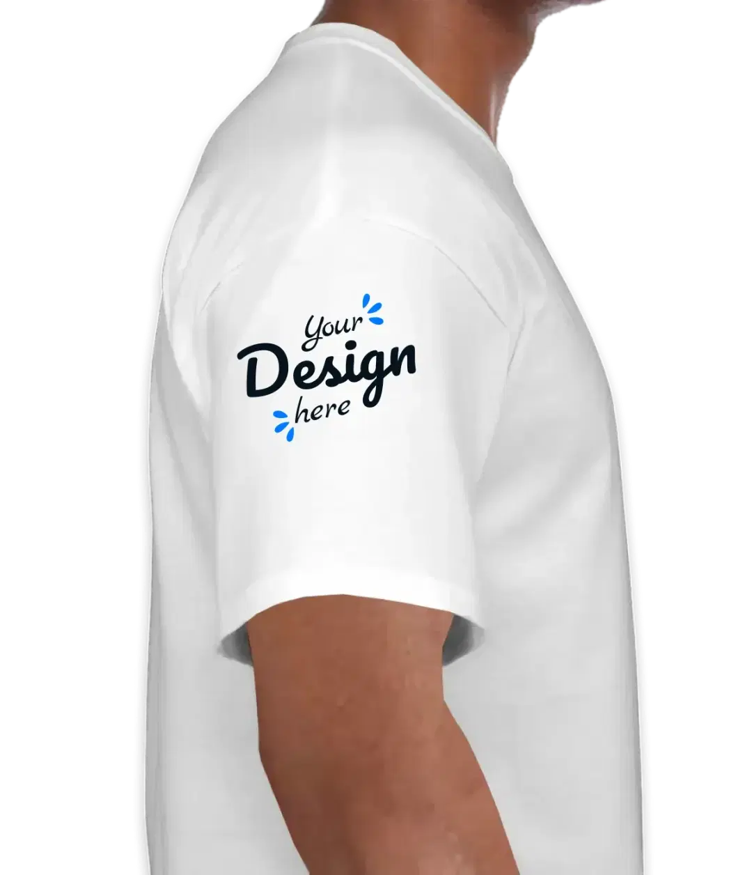 Unisex Softstyle V-Neck Jersey White T-Shirt left.webp