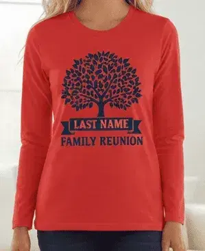 Long Sleeve Sample of our Local Custom Family Reunion T-Shirts Designs