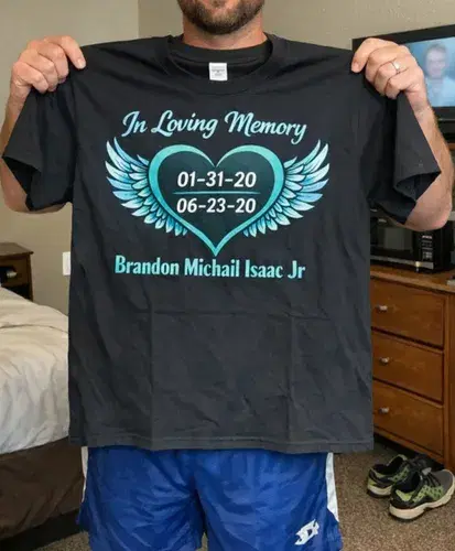 Custom Printed black shirt for a funeral 