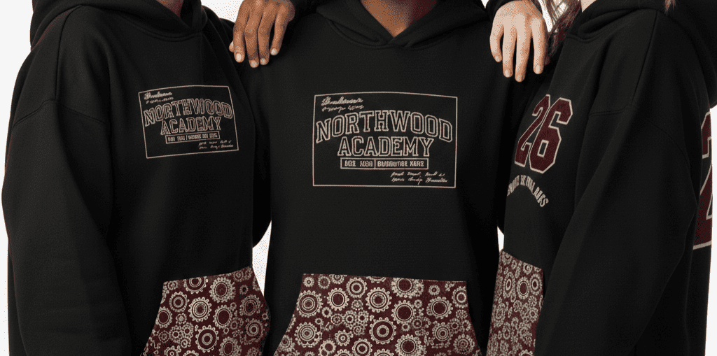 group of girls wearing custom hoodie samedaycustom