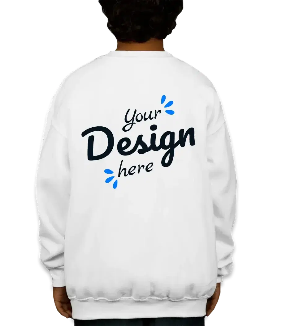Youth Unisex 50:50 Crewneck White Sweatshirt Youth Unisex 50:50 Crewneck White Sweatshirt