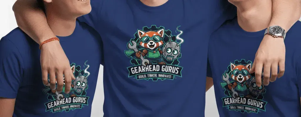 Group of people wearing Mascot custom t-shirt from samedaycustom