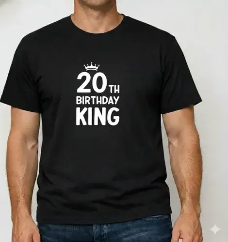 Birthday king design customized on black t-shirt Birthday king design customized on black t-shirt