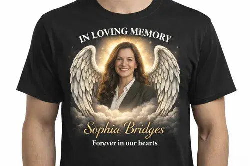 Custom colorful printed t-shirt - rest in peace with (name) - forever in our hearts shirt Custom colorful printed t-shirt - rest in peace with (name) - forever in our hearts shirt