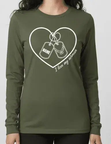 Women's long sleeve shirt with an army customized designed on it Women's long sleeve shirt with an army customized designed on it
