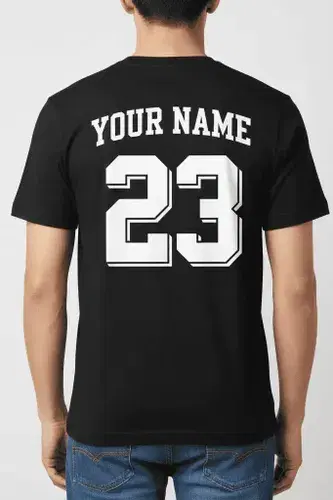 customized Black t-shirt Team Vinyl Names with Numbers for matches from Same Day Custom customized Black t-shirt Team Vinyl Names with Numbers for matches from Same Day Custom