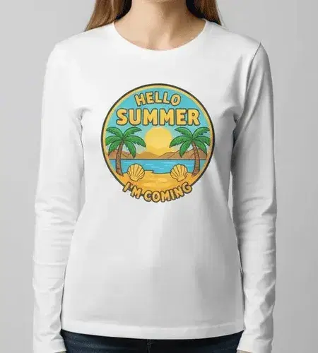 white long sleeve vacation shirt from Same Day Custom white long sleeve vacation shirt from Same Day Custom